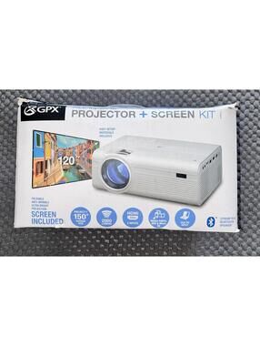 GPX All-in-One Projector and Screen Kit 150" Screen Size In box